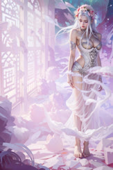 Angelic Fantasy: A Naked Goddess in a Dreamy Landscape