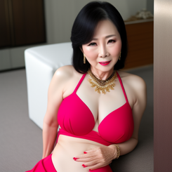 hot rich asian mature woman  ultra detailed 