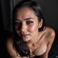 Sexy Asian Woman with Cream on Her Face