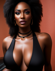 black women with cleavage