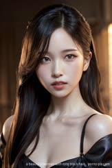 a beautiful woman with long black hair . 