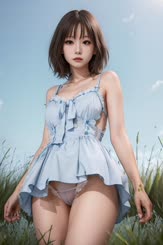 a beautiful asian woman in a short skirt