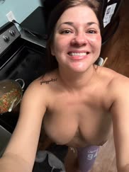 Love the freedom to be able to cook topless