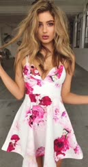 Blonde Babe in Pink Dress