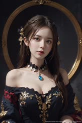 a beautiful woman with long hair and a necklace . 