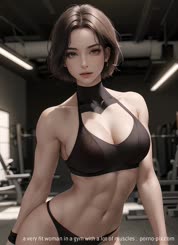 a very fit woman in a gym with a lot of muscles . 