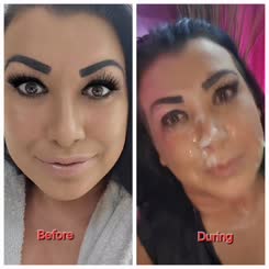 Before and During pic from my got milk Bukkake gokkun event on: friday