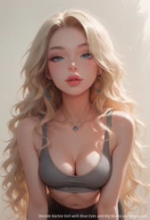 Blonde Barbie Doll with Blue Eyes and Big: Boobs