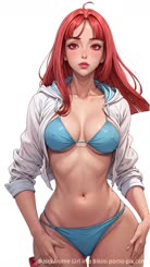 Busty Anime Girl in a: Bikini