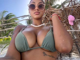 Bikini Breast Tattooed Woman Wearing Sunglasses Snapshot