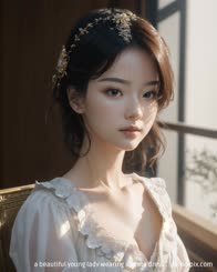 a beautiful young lady wearing a white dress . 