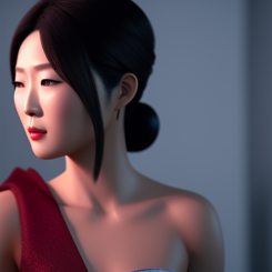 turned on asian woman  octane render 