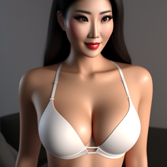 hot asia mother  wearing lingerie  photorealistic 