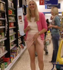 Grocery Shopping with a Naked Bare Leg