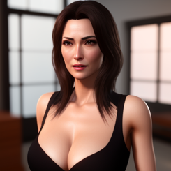 horny hot mature woman  years old face after good sex  unreal engine  highly detailed 