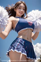 a beautiful young woman in a cheerleader outfit . 