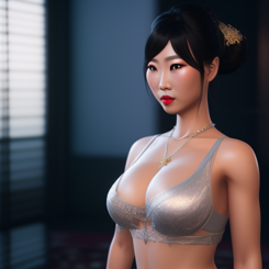 seductive asian mother  unreal engine  highly detailed 