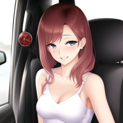 Cheeky misstress  years old Self-pleasure small tits in the car photorealistic 
