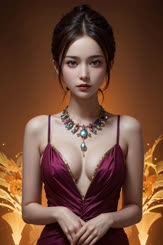 Sultry Asian Beauty in a Maroon Dress