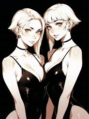 Two Sexy Women in Black: Lingerie