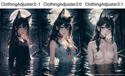 three images of a woman in a body of water 
