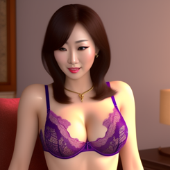 horny asia mother  wearing lingerie  CGI 