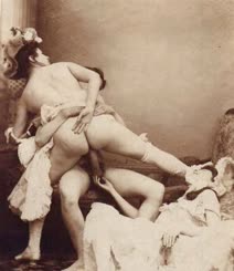 Victorian Erotica: A Sultry Scene of Four Naked Women Engaging in Sensual Acts