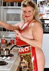 Busty Fiftyish Granny Cooks Naked Under Her Apron Porn Pictures, XXX ...