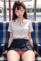 a girl sitting on a bench with her legs crossed
