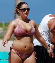 Busty Bikini Babe at the Beach