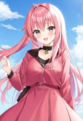 anime girl with pink hair 