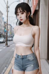 a beautiful woman wearing a white bra top