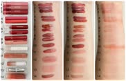 Variety of lip swatches