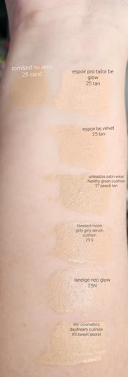 Swatches of EVEN MORE Asian Cushion Foundations~ Skin Tone MAC 25-30 / Korean Shade 23-25 [Part 3]