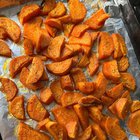 I like this sweet potato baked in oven with oil and species