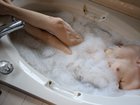 Little boobs and eraser nipples in the bubble bath