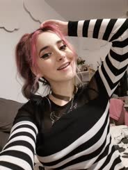  Pink Striped Girl with Braces