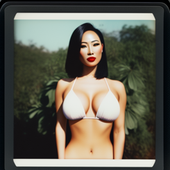 slutty asian woman  polaroid 
