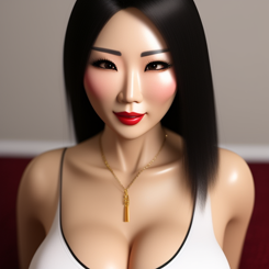 horny asian woman  Hyperrealistic 
