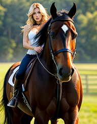hot women with horses 