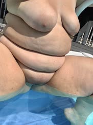 Wife cooling off in the pool.