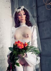Bride with Piercings and Flowers