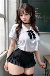 a girl wearing a school uniform is posing for a picture