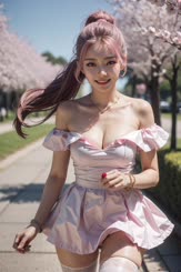 a beautiful young lady wearing a pink dress