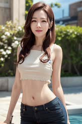 a beautiful woman with long hair and a small waist