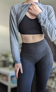 Black leggings and black sports bra is my gym uniform [F]