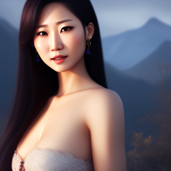 passionate asian woman  deviantart hyper realistic 