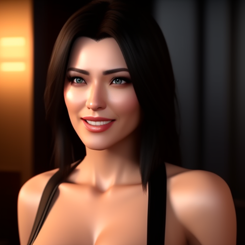 excited hot mature woman  years old face after good sex  unreal engine 