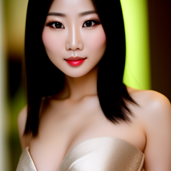 desirable asian woman  sharp focus 